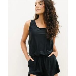Honey Mark Sage Swim Romper Womens 5XL Black Sleeveless‎ Stretch Fit Pockets NEW